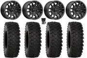 MSA Fang 14" Wheels Black 28" ATX470 Tires Polaris RZR XP 1000 / PRO XP