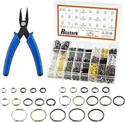 2501Pcs 5 Sizes Assorted Colors Metal Key Rings Set with Pliers Split Key Chain Rings Double Closed Jump Rings Car Key Dog Tag Ring for Jewelry Making DIY Craft Accessories