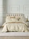 Geometric Jacquard Polyester/Cotton Quilt Cover Set Yellow