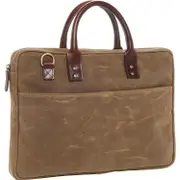 ONA The Kingston 15" Laptop Briefcase Canvas Leather Case Shoulder Bag Field Tan