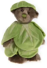 GUSTUS - 9" BEAR IN REMOVABLE CABBAGE SUIT BY CHARLIE BEARS- US SELLER