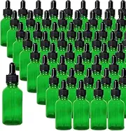Easeen 48 Pack 1oz Glass Dropper Bottles, Green Eye Dropper Bottles with Glass Droppers for Essential Oils, Perfumes (30ml, Green)