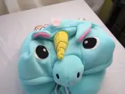 Kigurumi Unicorn Microbeads Travel Pillow Blue Youth Plane Car Train