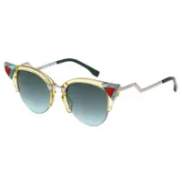 在飛比找ETMall東森購物網優惠-FENDI 寶石貓眼款 太陽眼鏡 (透明黃色)FF0041N