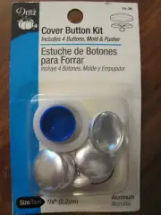 Dritz 14-36 Cover Button Kit-Size 7/8" 4/Pkg, aluminum