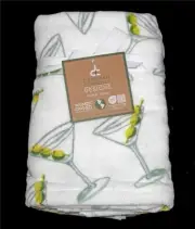 2 Deborah Connolly Martinis Olives Decorative Velour Hand Towels NWT