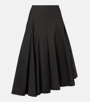 [Fforme] Fforme Rio asymmetric cotton midi skirt AU 14 black