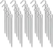 OK5STAR 9 inch Galvanized Tent Stakes Metal Tent Pegs, Steel Yard Stakes Tarp Hooks Ground Garden Stakes Tent Spikes, 25 Pack
