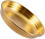 OKUMEYR 1pc Kitchen Sauce Dish Gold Seasoning Plate for Appetizers Dipping Sauces Smooth Edge for Sweet and Sour Mustard Soy for Housewarming