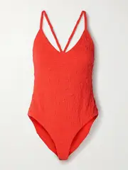 [MARA HOFFMAN] MARA HOFFMAN - Emma Recycled-popcorn Swimsuit - Red - x small x small Red