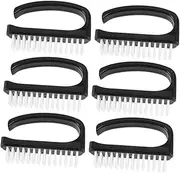 ZUNOXAZ 6Pcs Fingernail Brush Durable Handle Cleaning Brush for Home and Salon Use Portable and Nail Art Scrub Brush for Nail Care and Dust Removal