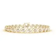 S Swirl Link Illusion Diamond Tennis Bracelet