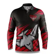 AFL Essendon Bombers Men's Ignition Fishing / Outdoors Shirt - Sizes M -4XL