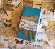 HANDMADE Book SEASIDE OCEAN TROPICAL Junk Journal Grimoire Diary Cosplay LARPing