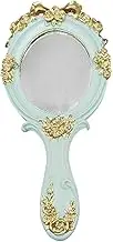 LOLIPPYY 1Pc Durable Handheld Mirror with Painted Design Retro Vanity Mirror for Quick Touch Ups High Definition Surface for Home and Travel Use Stylish Makeup Tool