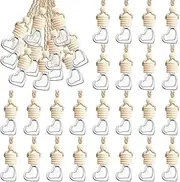 BBTO 50 Pcs Hanging Car Air Freshener Car Diffuser Bottles Empty Glass Perfume Bottle Freshener Diffuser Pendant for Essential Oil Fragrance Aromatherapy Ornament