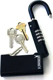 Guard-A-Key Portable Lockbox for Realtors & Rentals - Resettable Key Safe Black