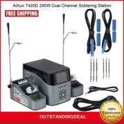 AiXun T420D 200W Dual Channel Soldering Station w/ T245 T210 Handles & 6 Tips