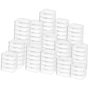 100 Pcs Clear Plastic Beads Storage Containers Box Small 3.3 X 3.3 X 1.1 Inch
