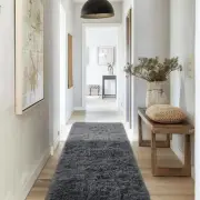 Runner Rug for Hallway, 2x6 Bedroom Grey Bedside Rugs, Non Slip Fluffy Soft S...
