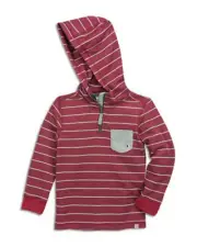 NEW KIDS BIG BOYS SOVEREIGN CODE HALF ZIP TERRY STRIPED RED HOODIE XL (18-20)