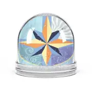 Snow Globe, Mariners Compass Snow Globe, Nautical Home Decor, Unique Christmas