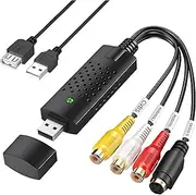 USB Video Capture Card, New Series USB2.0 Video Grabber VHS to Digital Converter Mini DV VCR Hi8 DVD to Digital Converter Adapter for PC TV Tape Player Camcorder, Support Windows 2000, XP, Vista, WIN7