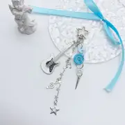Portable Retro Guitar Star Keyrings Pendant Fashion Lovely Backpack Decoratio CR