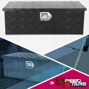 Black Aluminum Truck Pickup Trailer Tool Box w/ Side Handle&Keys 30.3"x13"x10.2"