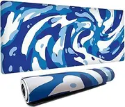 Fluid Pattern XXL Mouse Pad,Super Thick Waterproof Fluid Pattern Large Gaming Mousepad with Stitched Edge,Mouse Computer Desk Accessories,Non-Slip Base Mouse Keyboard Mat 800X400X4mm