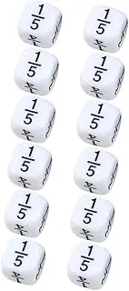 NAMOARLY 12pcs Educational Dice Fun Math Learning Dice for Fractional Games and Teaching Props and Safe Plaything