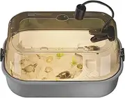 Small Turtle Tank Kit, Turtle Aquarium Kit with Full View Design, Multi-Function Area, Stunning Habitat, Bottom Drain, Bask Stage for Small Reptiles