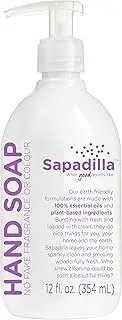 [Sapadilla] Liquid Hand Soap - Sweet Lavender + Lime - Made with 100% Pure Essential Oil Blends, Cleansing & Moisturizing, Aromatic & Fragrant Hand Soap, Plant Based, Biodegradable, 12 Ounce (Pack of 1)