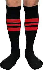 [COUVER] Premium Quality White Triple Stripe Baseball Softball Knee High Socks