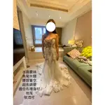 二手婚紗 水晶蕾絲品牌婚紗-水鑽魚尾款 二手白紗 二手禮服