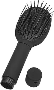 Uiopqrst Travel Hair Brush - Scalp Massage Hairbrush, Secret Travel Container Hide Money Hider Comb, Secure Storage for Small Valuables, Black