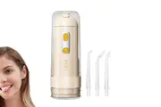 Portable Cordless Water Flosser USB Rechargeable Oral Irrigator 4 Nozzles-Yellow