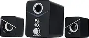 D-221 3 in 1 Home Speaker Set 3.5mm Wired Computer PC Speakers USB Powered Sound Box Atmosphere Lamp for Desktop Laptop Notebook Tablet PC Phone Black