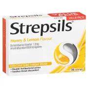 Strepsils Lozenges Honey & Lemon X 36