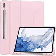 [QINOUK] Case for Samsung Galaxy Tab S9, [Stand Function] TPU Anti-Scratch Protective Case, Ultra Thin Smart Cover Kickstand Case, for Samsung Galaxy Tab S9 - Pink