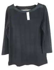 NWT ANN TAYLOR Women's Stretch Heavyweight Rayon Nylon Blouse Gray Plaid Size S
