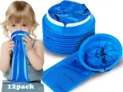Disposable 12 Pack Kids Vomit Bags - 800ml Motion Sickness Bags (Blue)