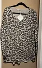 Simply Couture Top Floaty Leopard Print Animal Pattern Pullover Blouse 3x 48-50”