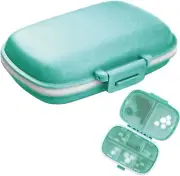 1Pack Travel Pill Organizer, 8 Compartments Portable Pill Case, Small Pill Box f