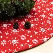 106cm Christmas Red Plush Tree Skirt Mat Snowflakes Home Xmas Carpet Cover Decor