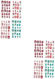minkissy 192 Pcs Children's Nail Stickers False Party Nail Tips Xmas Nail Stickers Xams Artificial Nails Christmas Nail Tips Elk False Nails Kid Fake Nails Kids False Nail Abs Applique Girl