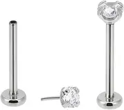[NORO OLO] 20g/18g/16g Steel Press Fit Threadless Push Pop in Labret Lip Monroe Tragus Earring Studs