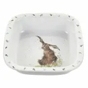Portmeirion Home Gifts Wrendale Square Dish Hare, Bone China, Multi Coloured