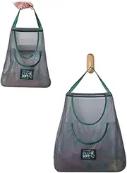 DurReus Mesh Reusable Produce Bags Double Layer Shopping Bag Hanging Storage Organizer Vegetable Fruit Grocery 2pcs