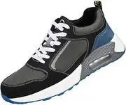 [GUYISA] Mens Safety Trainers Shoes Boots Steel Toe Cap Work Trainers Sneakers Lightweight Water Resistant Breathable Protective Shoes